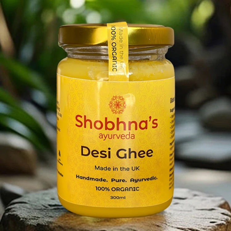 Pure Organic Desi Ghee handcrafted in the UK from grass-fed British cow’s milk, gluten-free and keto-friendly.
