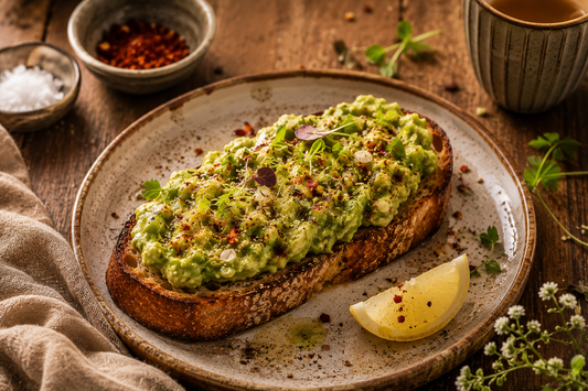 Mashed Avo on Ghee-Toasted Sourdough