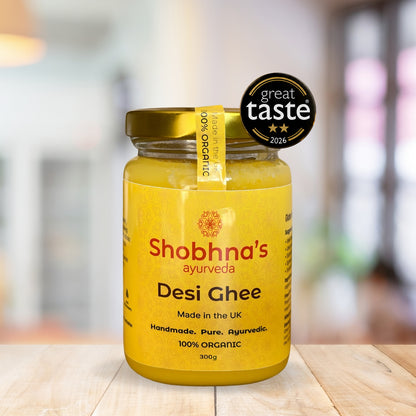 Pure Organic Desi Ghee | Handcrafted in the UK | Made from Grass-Fed British Cow's Milk | Gluten Free | For Vegetarians | Keto Friendly | Gut Health | 300ml