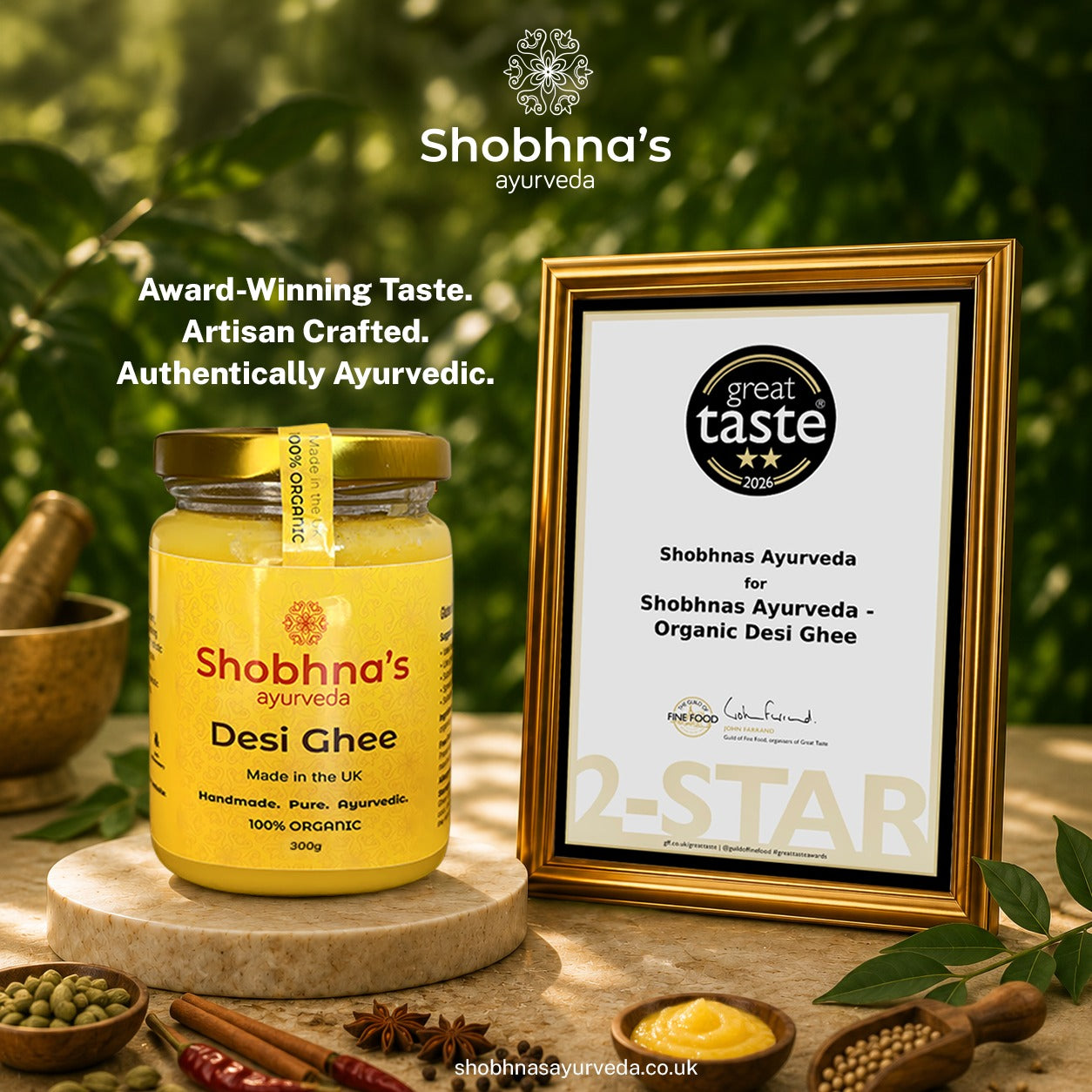 Pure Organic Desi Ghee | Handcrafted in the UK | Made from Grass-Fed British Cow's Milk | Gluten Free | For Vegetarians | Keto Friendly | Gut Health | 300ml