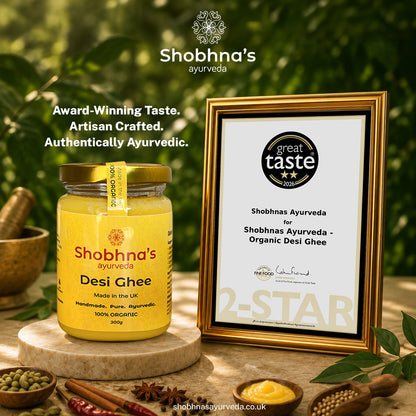 Pure Organic Desi Ghee | Handcrafted in the UK | Made from Grass-Fed British Cow's Milk | Gluten Free | For Vegetarians | Keto Friendly | Gut Health | 300ml