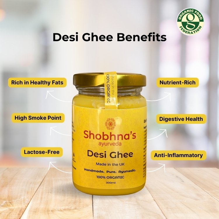 Authentic desi ghee made in the UK from grass-fed British cows, keto-friendly and suitable for vegetarians.
