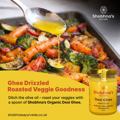 Pure Organic Desi Ghee | Handcrafted in the UK | Made from Grass-Fed British Cow's Milk | Gluten Free | For Vegetarians | Keto Friendly | Gut Health | 300ml