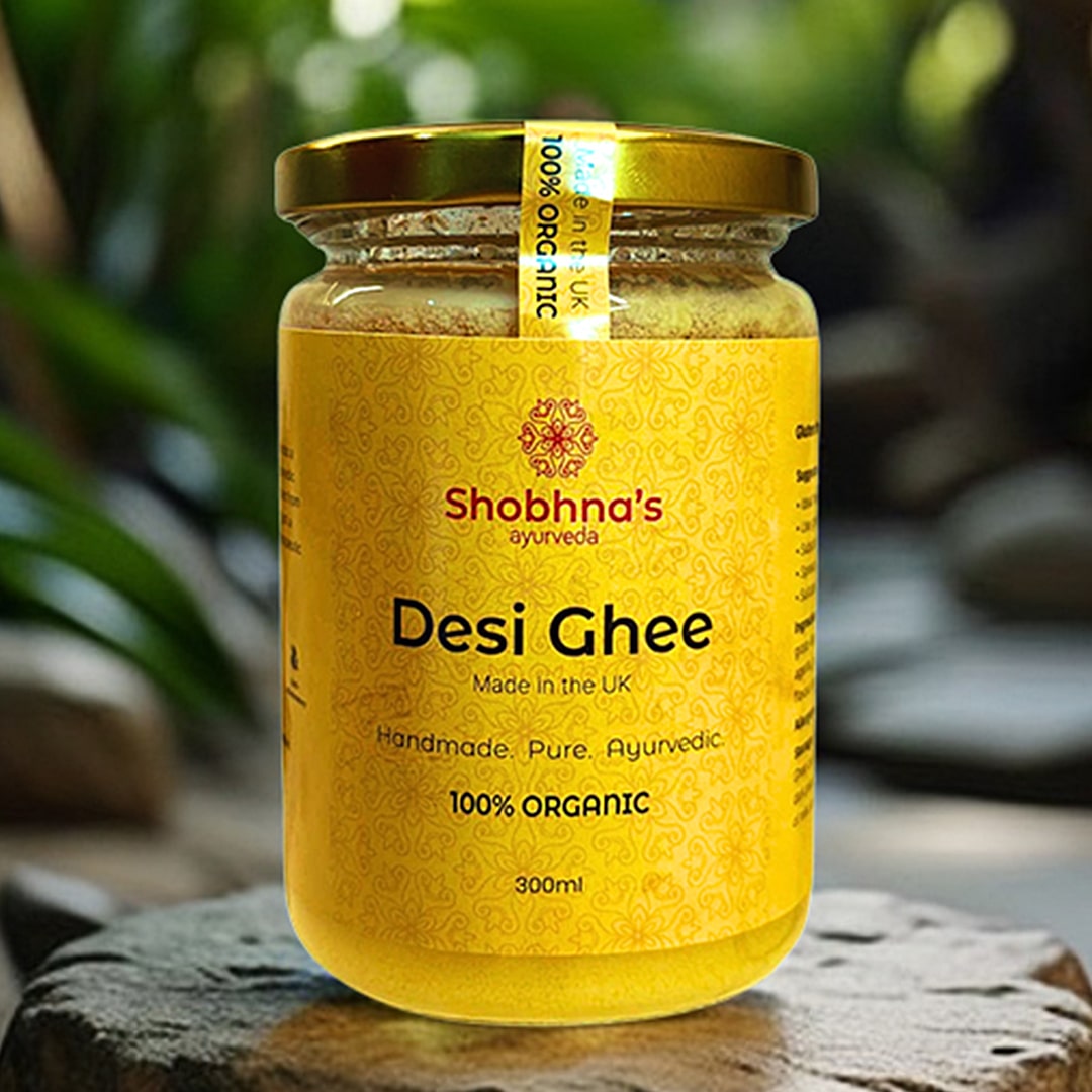 Pure Organic Desi Ghee handcrafted in the UK from grass-fed British cow’s milk, gluten-free and keto-friendly.