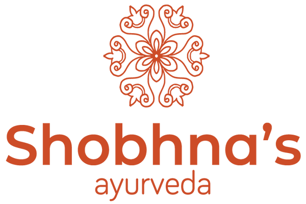 Shobhna's Ayurveda logo for handcrafted desi ghee and natural Ayurvedic products.